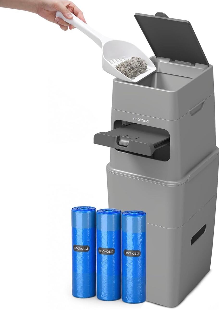 Neakasa PooGuard Plus Cat Litter Trash Can 11.2L Gray 1 Year EVOH Bags